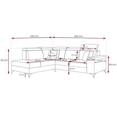RAIWIN Schlafsofa mit Stauraum - grau