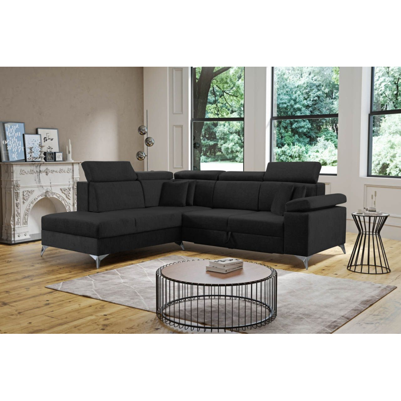 RAIWIN Schlafsofa mit Stauraum - schwarz