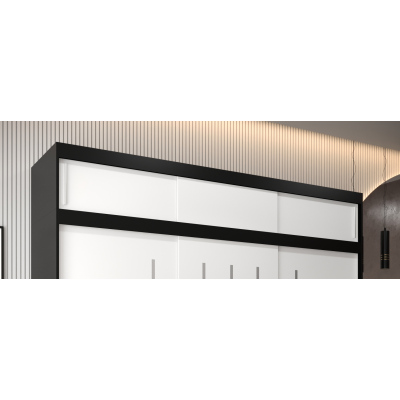 Aufsatz für Kleiderschrank UNI 250 – schwarz / weiß