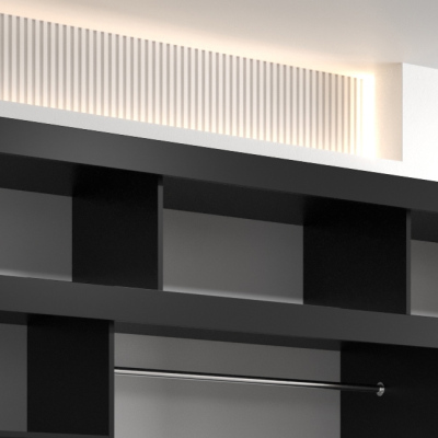 Aufsatz für Kleiderschrank UNI 250 – schwarz / weiß