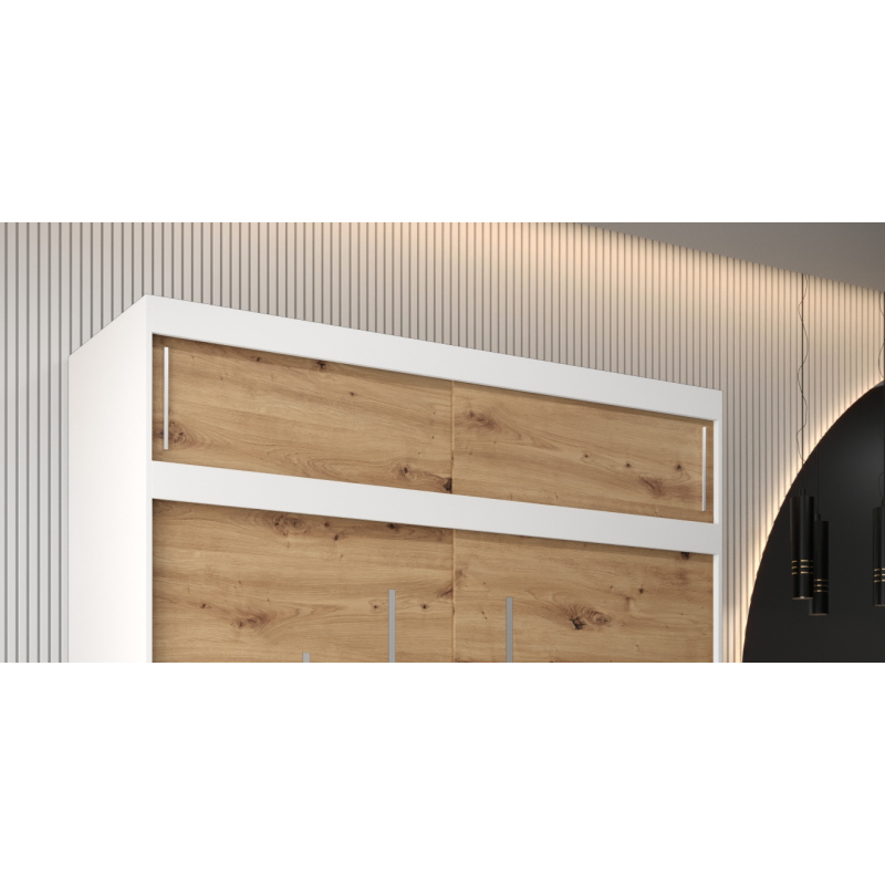 Aufsatz für Kleiderschrank UNI 180 – Weiß / Artisan-Eiche