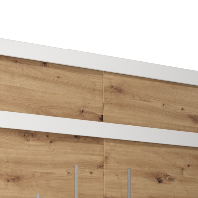 Aufsatz für Kleiderschrank UNI 180 – Weiß / Artisan-Eiche