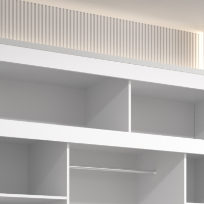 Aufsatz für Kleiderschrank UNI 180 – Weiß / Artisan-Eiche