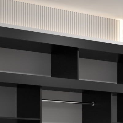 Aufsatz für Kleiderschrank UNI 180 – Schwarz / Artisan-Eiche