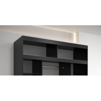 Aufsatz für Kleiderschrank UNI 180 – Schwarz / Artisan-Eiche
