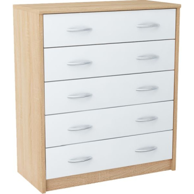 Schubladenschrank IBOJA – Eiche Sonoma / weiß