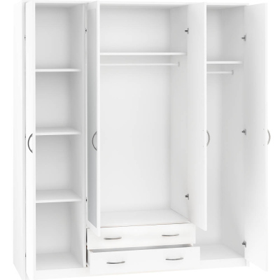 Geräumiger Kleiderschrank SIMELA – Breite 168 cm, weiß