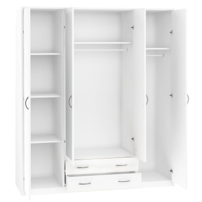 Geräumiger Kleiderschrank SIMELA – Breite 168 cm, weiß