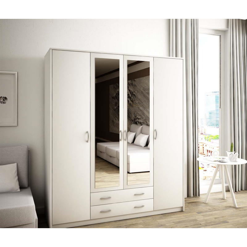 Geräumiger Kleiderschrank SIMELA – Breite 168 cm, weiß