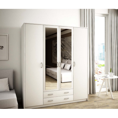 Geräumiger Kleiderschrank SIMELA – Breite 168 cm, weiß
