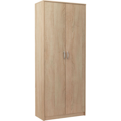Kleiderschrank mit Regalböden LUBA – Breite 74 cm, Eiche Sonoma