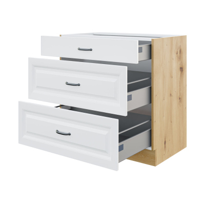 Unterschrank mit Schubladen SOPHIA – Breite 80 cm, Weiß