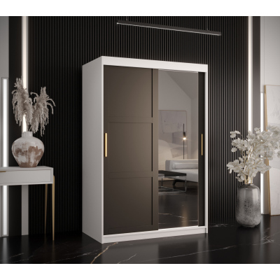 Kleiderschrank RAISA 2 – Breite 120 cm, weiß / schwarz
