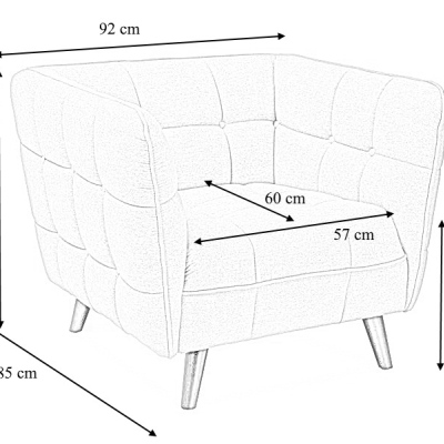 Gesteppter Sessel SCARLET – Bordeauxrot