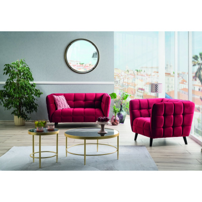 Zweisitzer-Sofa SCARLET 2 – burgunderrot