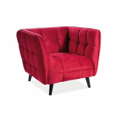 Gesteppter Sessel SCARLET – Bordeauxrot