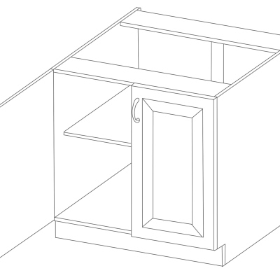 Zweitüriger Unterschrank ADARA – Breite 80 cm, Cappucino / Eiche Artisan