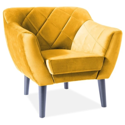 Skandinavischer Sessel AISHA – Gelb/Wenge