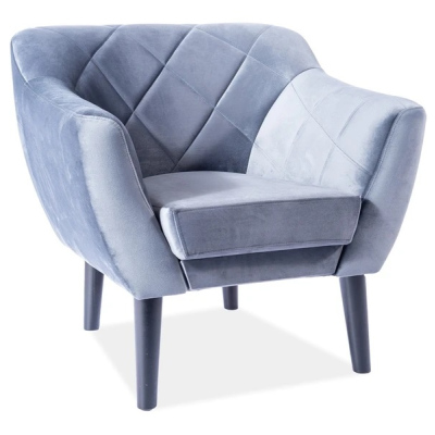 Skandinavischer Sessel AISHA – Grau/Wenge