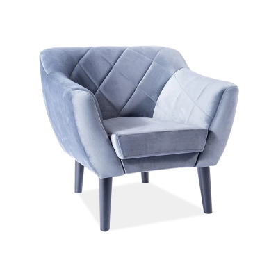 Skandinavischer Sessel AISHA – Grau/Wenge