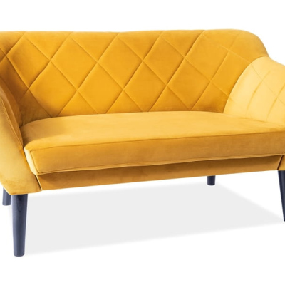 Zweisitzer-Sofa AISHA – gelb/wenge