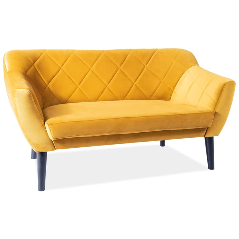 Zweisitzer-Sofa AISHA – gelb/wenge