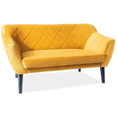Zweisitzer-Sofa AISHA – gelb/wenge