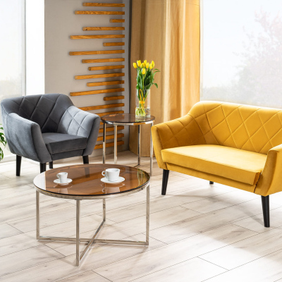 Zweisitzer-Sofa AISHA – grün/wenge