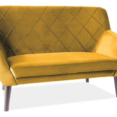 Zweisitzer-Sofa BORISKA - gelb/wenge