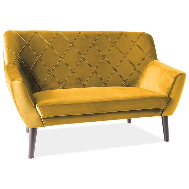 Zweisitzer-Sofa BORISKA - gelb/wenge