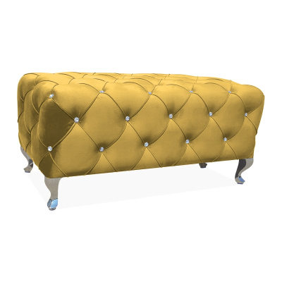 Großer Glamour-Hocker BERTIN – gelb