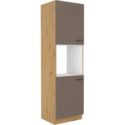 Küchenschrank für Einbaubackofen BALIJA – Breite 60 cm, Trüffelgrau / Artisan-Eiche
