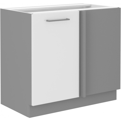 ULLERIKE Eckschrank mit Verlängerung – Breite 105 cm, weiß/grau