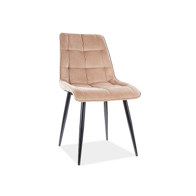 Gepolsterter Esszimmerstuhl LYA – Beige / Schwarz