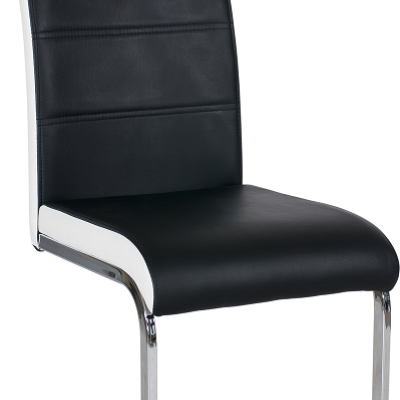 Gepolsterter Esszimmerstuhl TALITA 1 - Chrom / Schwarz