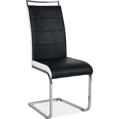 Gepolsterter Esszimmerstuhl TALITA 1 - Chrom / Schwarz