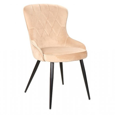 Stilvoller Esszimmerstuhl RUNA - schwarz/beige