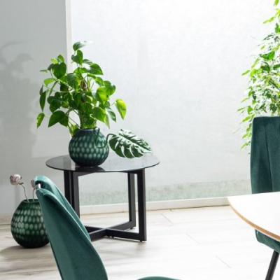 Runder Couchtisch MAKSIM 2 - schwarz / transparent