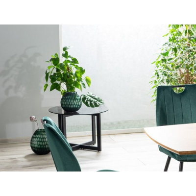 Runder Couchtisch MAKSIM 2 - schwarz / transparent