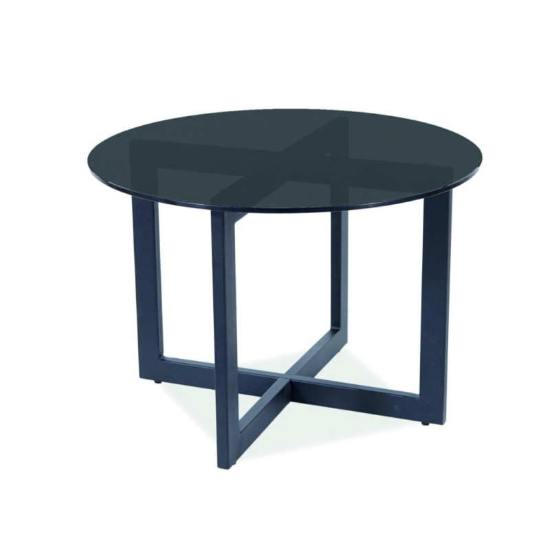Runder Couchtisch MAKSIM 2 - schwarz / transparent