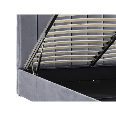Gepolstertes Doppelbett VIZMA – 140 x 200 cm, grau