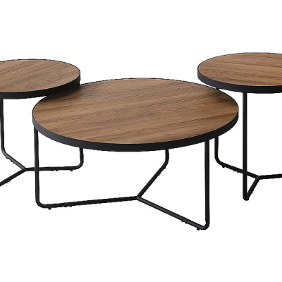 BJORN Couchtisch-Set - Walnuss / Schwarz