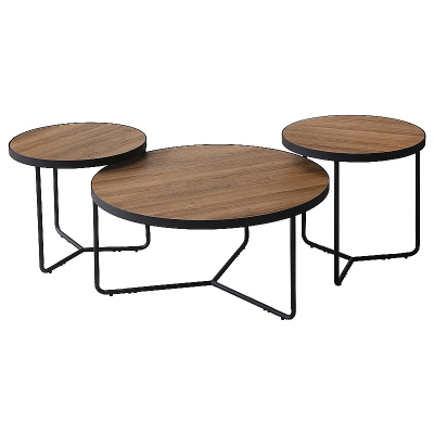 BJORN Couchtisch-Set - Walnuss / Schwarz