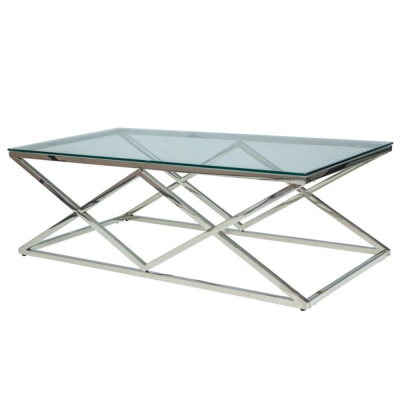 HAMZA Couchtisch - transparent / silber