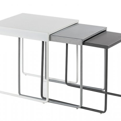 VASCO Beistelltisch-Set - weiß / grau