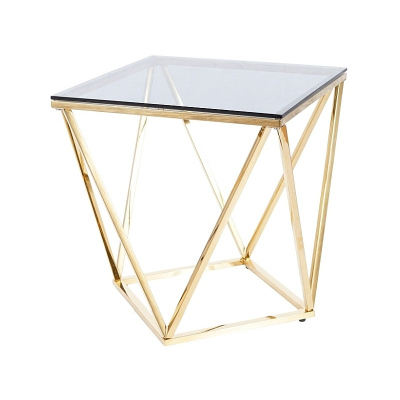 Designer Beistelltisch SULO - Glas / Gold