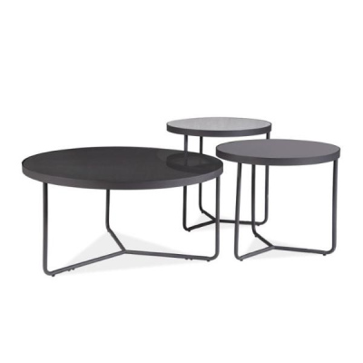 MIKKO Couchtisch-Set - grau / schwarz