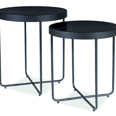 KVIDO Couchtisch-Set - schwarz