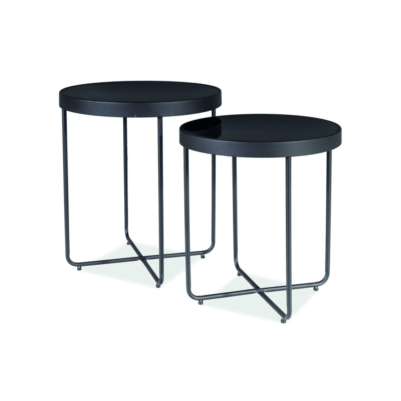KVIDO Couchtisch-Set - schwarz
