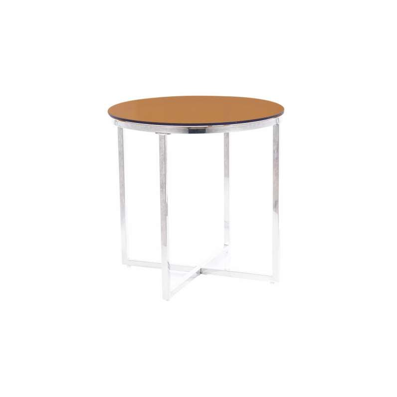 Beistelltisch LIONEL - Bernsteinglas, Silber